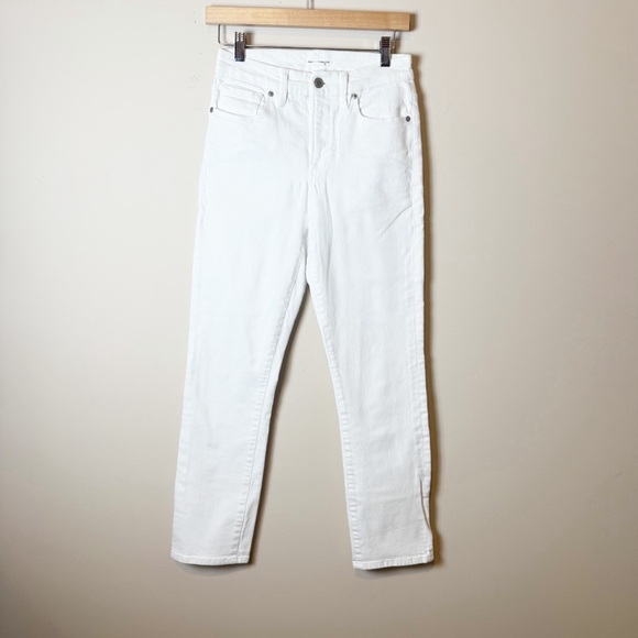 Good American Women's Size 4 Leg Crop Solid White Stretch Skinny Jeans - Picture 1 of 8